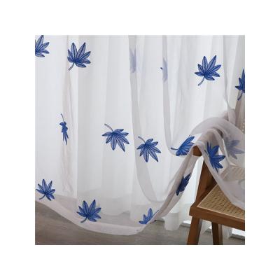 China Hot sale fashion balcony light curtain blackout embroidery bedroom bay window living room decoration curtain for sale