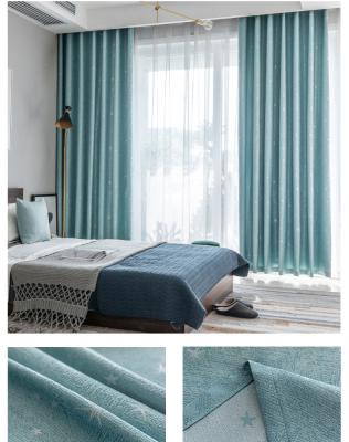 China New High Blackout Curtain Shading Fabric For Living Room Bedroom Window Sound Insulation Jacquard Floating Curtain for sale