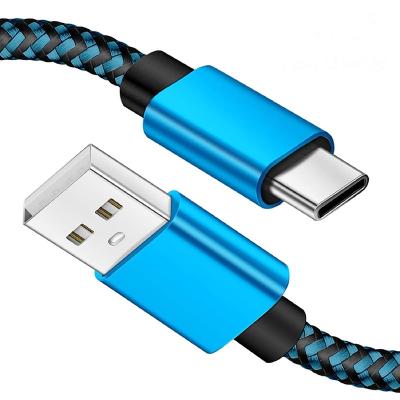 China Durable Nylon Type C Cable 3.0 Mobile Phone USB Fast Charging Nylon Braided Data Cable For Samsung Note 10 9 Moto ZLG for sale