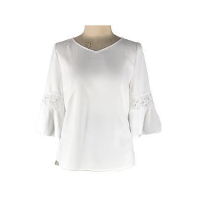 China Breathable White Casual Long Sleeve Summer Fabric For Women Monki Fashion Tops for sale