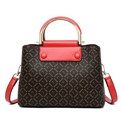 China Hot Selling Large Capacity Large Capacity Women Handbag With Metal Handle Good Quality Leather for sale