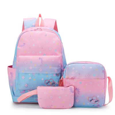 China Other Stylish Kids New Primary School Bag Soft Gradient Backpack Four Sets Bag With New Design High Quality School Bag For Kids for sale