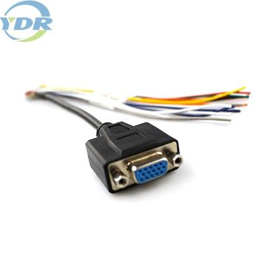 China Preto 22AWG verde vermelho automotivo do UL 1007 das cablagens do OEM de DB15P ampère à venda