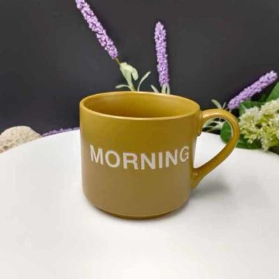 China 12oz Colorful  Matte Glazed Stoneware Coffee Milk Cup for sale