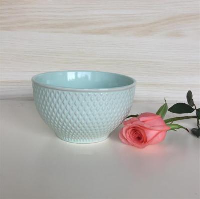 China A Grade 5.5 Inch Relief Ceramic Serving Bowls , Decorative Ceramic Bowls for sale