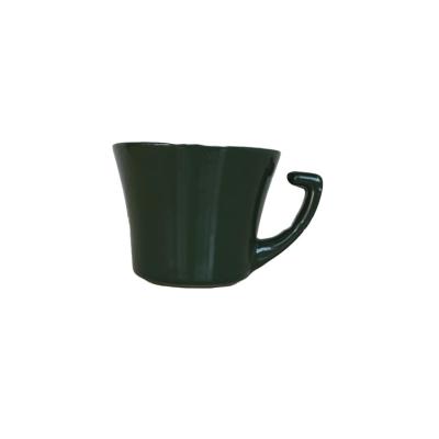 China 7oz Custom Creative Luxury Stoneware Ceramic Coffee Mugs With Green Glazed for sale