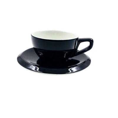 China Mehrfarben-kundenspezifische Tee-Tasse und Untertasse 175ml 6Oz im schwarzen Alltagsgebrauch zu verkaufen