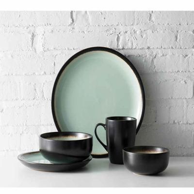 China ODM Service Reactive Glaze Porcelain Dinnerware Set Microwave Safe for sale