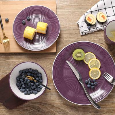 Κίνα Υπηρεσία 27cm cOem Dinnerware πιάτων σύγχρονη νέα κλασσική πορφύρα συνόλων προς πώληση