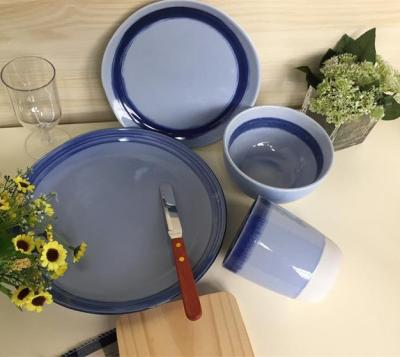 Κίνα Μπλε σύσταση 11» Dinnerware πορσελάνης καθορισμένος αντιδραστικός για το σπίτι προς πώληση