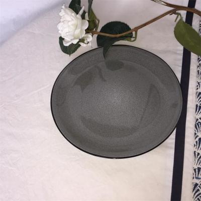 China Ab-Rang Microwavable Matte Black Pottery Dinner Plates voor Deegwaren Te koop