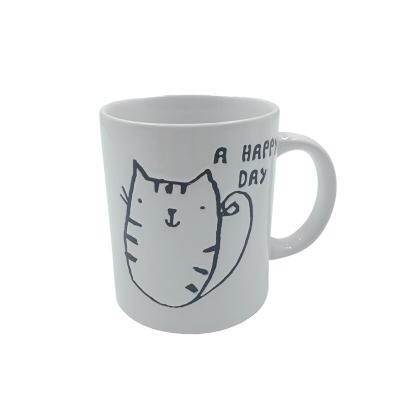 China FDA Certification OEM White Glazed Custom Embossed Mugs For Milk for sale