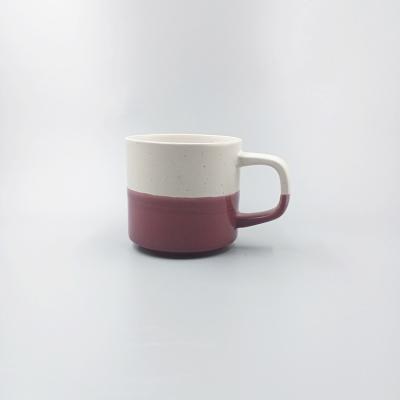 China doppelstöckiger Tone Color Glazed Ceramic Coffee Becher 12oz zu verkaufen