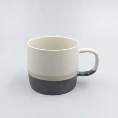 China OEM White Silk Screen Ceramic Stoneware Mugs , 10 Oz Stoneware Coffee Mugs for sale