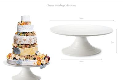 中国 Ceramic Cheese Wedding Cake Stand White Round 販売のため