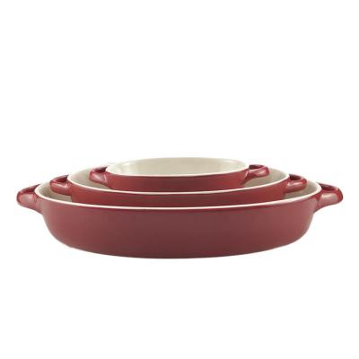 China Küchen-Kartoffel-Oval keramisches Bakeware richtet gesetzte Bakeware-Backform an zu verkaufen