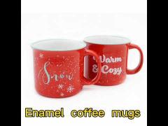 Red Glazed Decal Cup Ceramic Promotion  Coffee Mugs