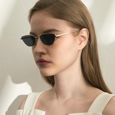 China Authentic Designer Sunglasses Fashion Brand Designer UV400 Protection Frame Rectangle Small Square Frame Rimless Sunglasses for sale