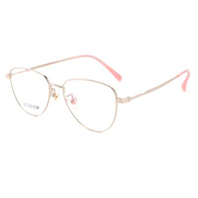 China 20 Years Experience Wenzhou Best Classic Cat Shape Optical Frame Quality Plating Optical Frames Logo Custom B Titanium Glasses Spectacle for sale