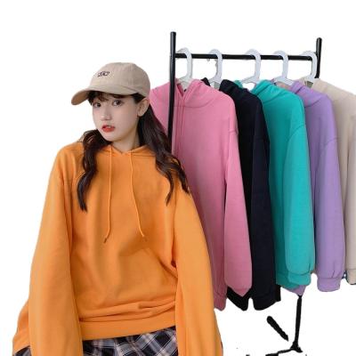 China 2021 autumn new Korean multi-colored hooded sweater women's Anti-wrinkle solid color spring loose coat oversized coat and CIA fashion for sale