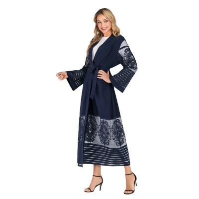 China Wholesale Abaya Muslim Black Polyester Robe Ladies Muslim Kimono Abaya Dresses for sale