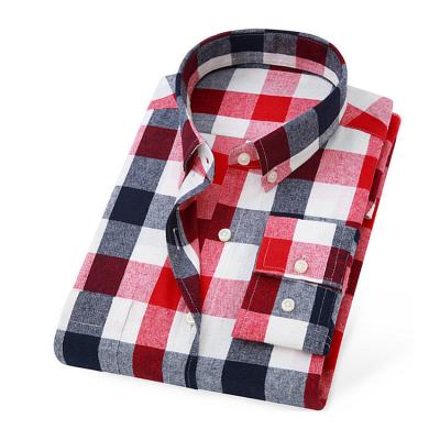 China Wholesale Stretch Plaid Fashion Flannel Shirt Men Anti-pilling Shirt Men's Custom Made Flannel Shirt for sale