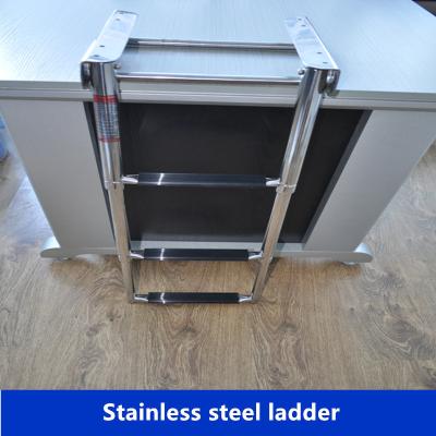 China Stainless steel folding ladders with platform that used for marine/ship, marine hardware for sale