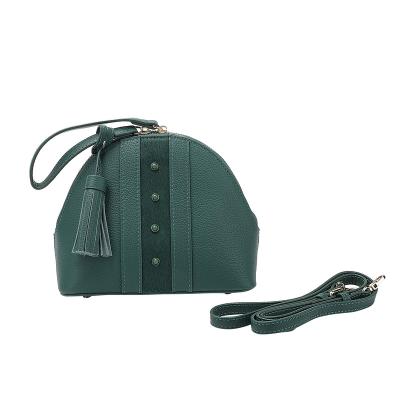 China New Collection Anti-theft Removable Straps Zipper Pockets Green Beads Whip Leather Women Bags Ladies Shoulder Bags Handbags For Women for sale