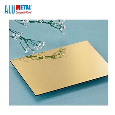 China Modern Alumetal Mirror Gold Color Non - Combustible Aluminum Composite Panel ACP Panel for sale