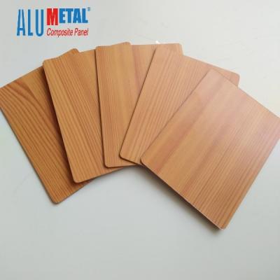 China Contemporary Wood Grain Aluminum Composite Sheet Panel Wood Finish ACP Leaf Textures Alucobond for sale