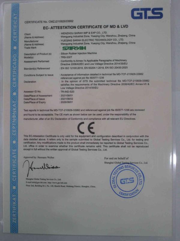 CE - Yueqing Sarah Electric Technology Co., Ltd.