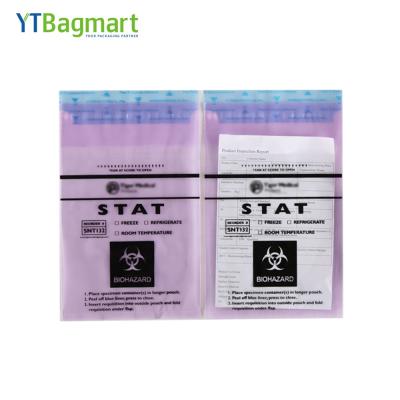 China YTBagmart Moisture Proof Factory Direct 4Layer Plastic Specimen Bags Adhesive LDPE Biohazard Specimen Carry Bag for sale