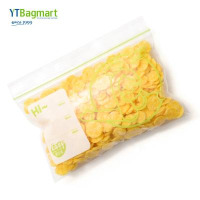 China Kitchen Use Moistureproof Durable Bpa Food Grade Pe LDPE Handle Seal Free Zipper Zipper Bags Zip Lock Bags For Packing for sale