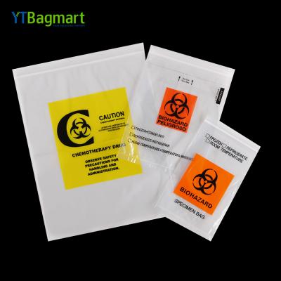 China Disposable Sterile Sample Medical Biohazard Bags 95Kpa Lab Specimen Transport Bag With Document Pouch for sale