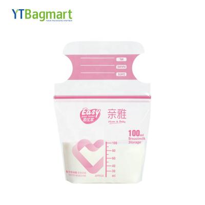 China Stored 120 Pieces Bpa Free Breastmilk Breastmilk Plastic Storage Bags Food Grade LDPE Double Zipper Seal Breastmilk Bag for sale