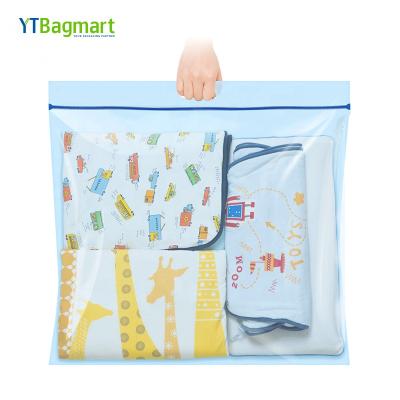 China YTBagmart recyclable reclosable plastic zipper bag pe LDPE clear custom printed die cut plastic ziplock handle bag for clothing for sale