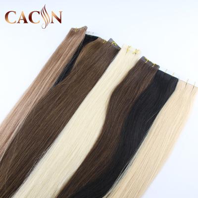 China Silky Straight Wave 30 Inch New 40 Piece Invisible Russian Raw Tape In Human Hair Extensions for sale