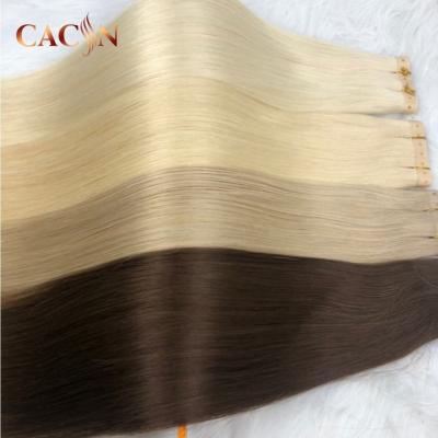 China European Silky Straight Double Drawn Bundle Hair Skin Weft Tape Weft Long Hair Extensions for sale