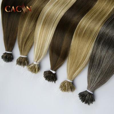 China Silky Straight Wave Ring Hair Extension Nano Grade 12a Install By Microlink Remy Nano Ring Hair Beads for sale