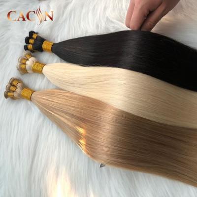 China Wholesale Virgin Remy Italian Double Drawn Hair Silky Straight Wave Cuticle Aligned Hand Tied Weft Hair for sale