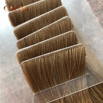 China High Quality Human Remy Raw Hair Invisible Skin Tape Hair Weft Extensions Silky Straight Big Wave Stock for sale