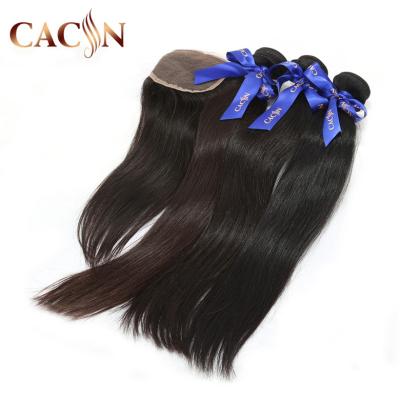 China Guangzhou Silky Straight Hair Manufacturer Brazilian Wave Hair Straight With Closure, Short Hair Weave, 613 Bundles With Closure for sale