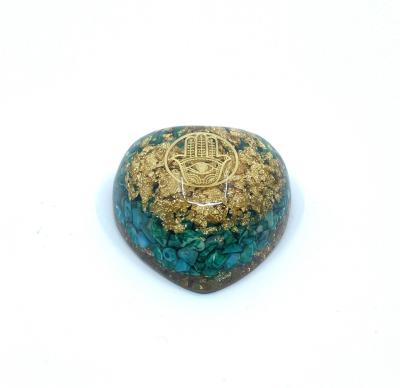 China Other Natural Gemstone Turquoise Hamsa Heart Orgonite for sale