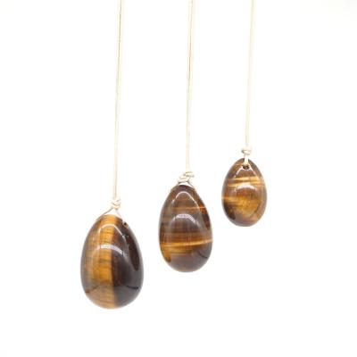 China Tiger Eye Yoni Eggs With Natural Gemstone Non-Toxic Cotton Yarn / Non-Toxic Set Of 3 for sale