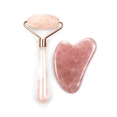 China Wholesale Rose Quartz Massage Roller and Face Lift Guasha for sale