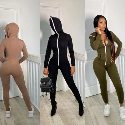 China 2020 Women Solid Color Hooded Fashion Casual Overalls QUICK DRY for sale