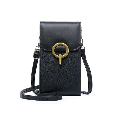 China Vertical Purse Large Capacity Cell Phone Bag Lock Buckle Ladies Pinch Wallets Custom Logo Cross - Body Bag for sale