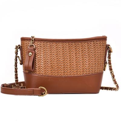 China 2019 PU Bag Shoulder Bag Chain Woven Fashion Hipster Bag for sale