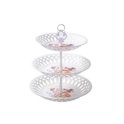 China Stocked three tiers cake plates tray for sale