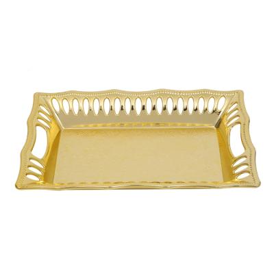 China Traditional Plastic Tray Gold Fruit Platter Wedding Plastic Tray for sale